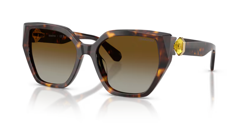 Swarovski Ladies Sunglasses Irregular Havana Brown SK6044U 1002T5