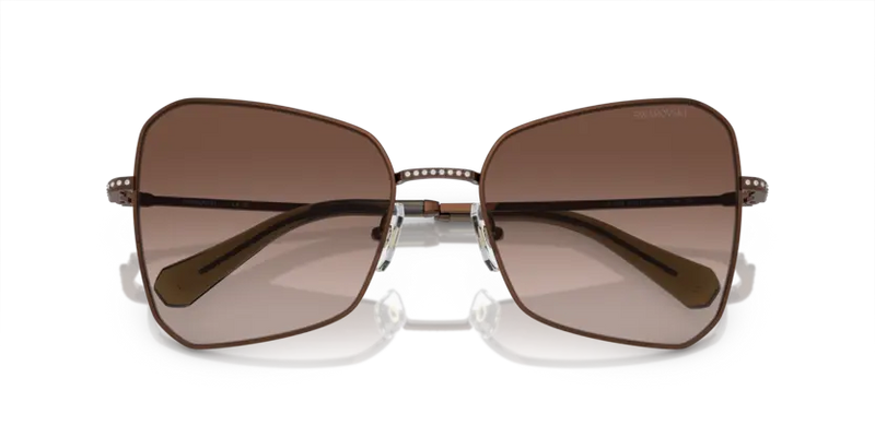 Swarovski Ladies Sunglasses Butterfly Bronze Frame Brown Lens SK7008 400213