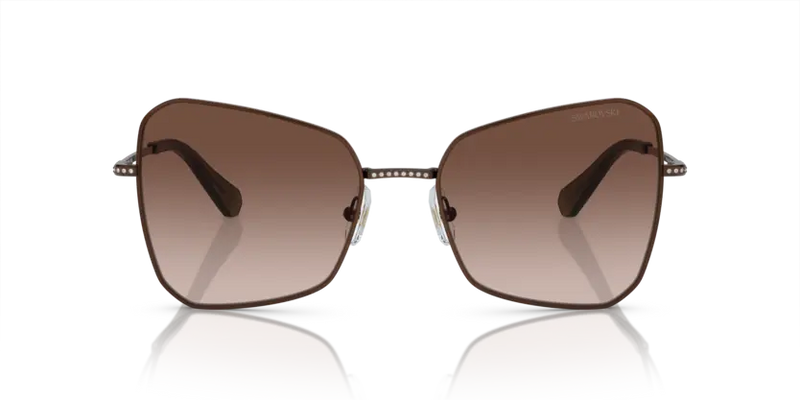 Swarovski Ladies Sunglasses Butterfly Bronze Frame Brown Lens SK7008 400213