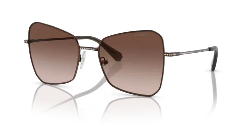 Swarovski Ladies Sunglasses Butterfly Bronze Frame Brown Lens SK7008 400213