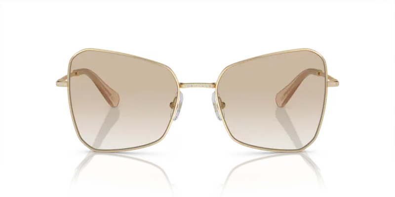 Swarovski Ladies Sunglasses Butterfly Pale Gold Frame Grey Lens SK7008 401311