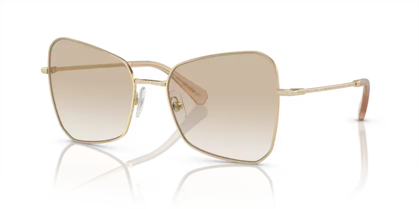 Swarovski Ladies Sunglasses Butterfly Pale Gold Frame Grey Lens SK7008 401311