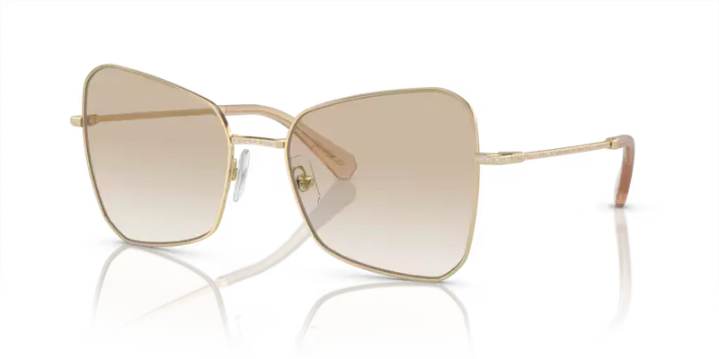 Swarovski Ladies Sunglasses Butterfly Pale Gold Frame Grey Lens SK7008 401311