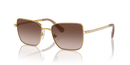 Swarovski Ladies Sunglasses Round Gold Frame Brown Lens SK7015 400713