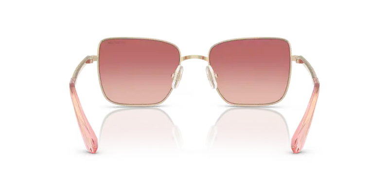 Swarovski Ladies Sunglasses Round Pale Gold Frame Pink Lens SK7015 4013A5