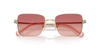 Swarovski Ladies Sunglasses Round Pale Gold Frame Pink Lens SK7015 4013A5 Swarovski
