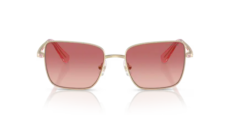Swarovski Ladies Sunglasses Round Pale Gold Frame Pink Lens SK7015 4013A5