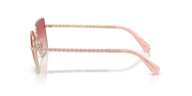 Swarovski Ladies Sunglasses Round Pale Gold Frame Pink Lens SK7015 4013A5