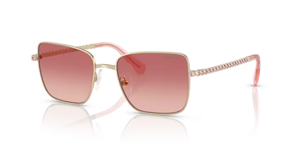 Swarovski Ladies Sunglasses Round Pale Gold Frame Pink Lens SK7015 4013A5