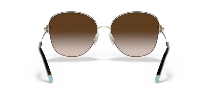Tiffany & Co. Ladies Sunglasses Round Gold Frame Brown Lens TF3082 60213B