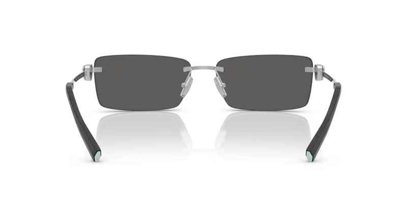 Tiffany & Co. Sunglasses Rectangle Silver Frame Grey Lens TF3108B 6001S4