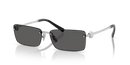 Tiffany & Co. Sunglasses Rectangle Silver Frame Grey Lens TF3108B 6001S4