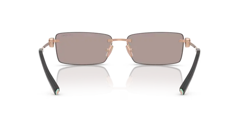 Tiffany & Co. Sunglasses Rectangle Rose Gold Frame Pink Lens TF3108B 61051T