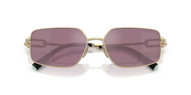 Tiffany & Co. Sunglasses Rectangle Gold Frame Violet Lens TF3111 6194AK