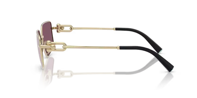 Tiffany & Co. Sunglasses Rectangle Gold Frame Violet Lens TF3111 6194AK