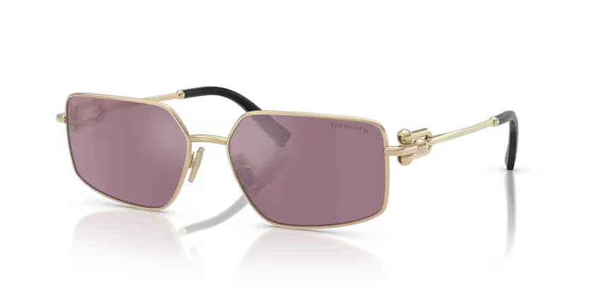 Tiffany & Co. Sunglasses Rectangle Gold Frame Violet Lens TF3111 6194AK