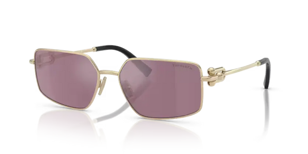 Tiffany & Co. Sunglasses Rectangle Gold Frame Violet Lens TF3111 6194AK