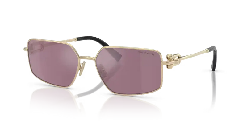 Tiffany & Co. Sunglasses Rectangle Gold Frame Violet Lens TF3111 6194AK