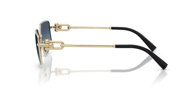 Tiffany & Co. Sunglasses Rectangle Gold Frame Blue Lens TF3111 62029S