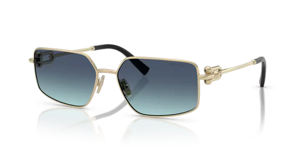 Tiffany & Co. Sunglasses Rectangle Gold Frame Blue Lens TF3111 62029S