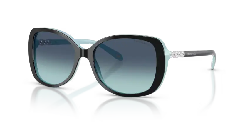 Tiffany & Co. Sunglasses Butterfly Black on Tiffany Blue TF4121B 80559S