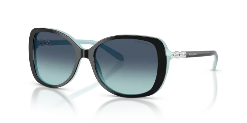 Tiffany & Co. Sunglasses Butterfly Black on Tiffany Blue TF4121B 80559S