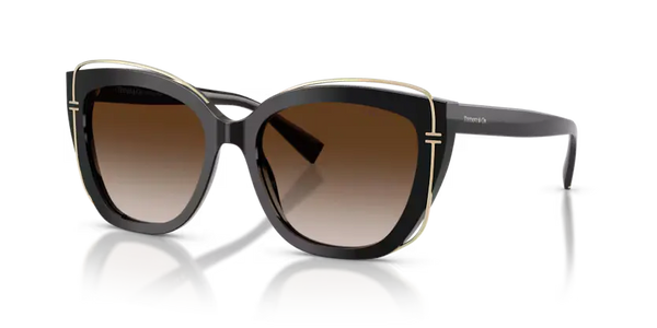 Tiffany & Co. Sunglasses Cat-Eye Black Frame Brown Lens TF4148 80013B
