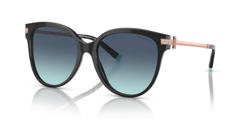 Tiffany & Co. Sunglasses Pillow Black Frame Blue Lens TF4193B 80019S