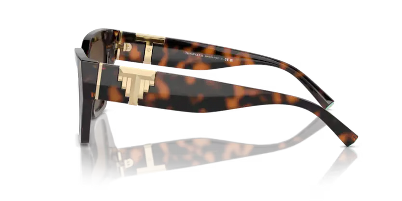Tiffany & Co. Ladies Sunglasses Cat Eye Havana Frame Brown Lens TF4218 80153G