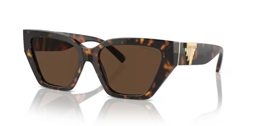 Tiffany & Co. Ladies Sunglasses Cat Eye Havana Frame Brown Lens TF4218 80153G