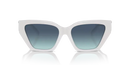 Tiffany & Co. Ladies Sunglasses Cat Eye White Frame Blue Lens TF4218 83929S