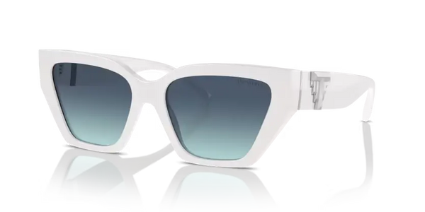 Tiffany & Co. Ladies Sunglasses Cat Eye White Frame Blue Lens TF4218 83929S