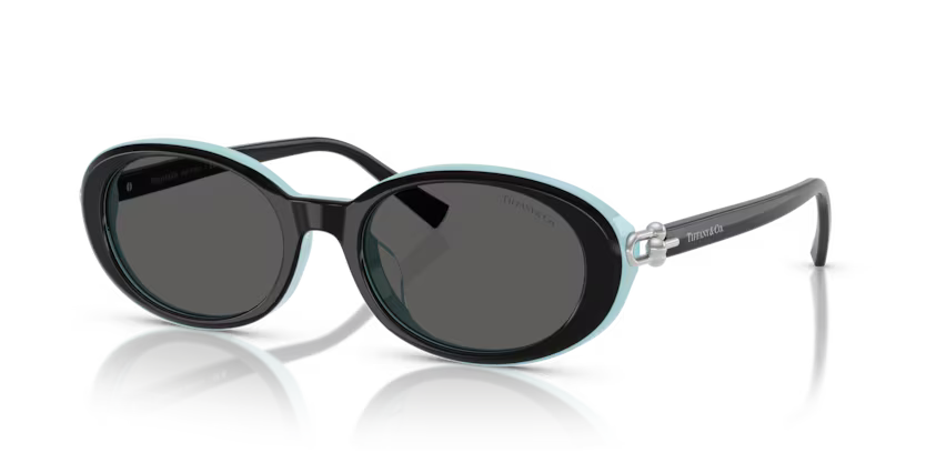 Tiffany & Co. Sunglasses Oval Black on Tiffany Blue TF4242D 8055S4