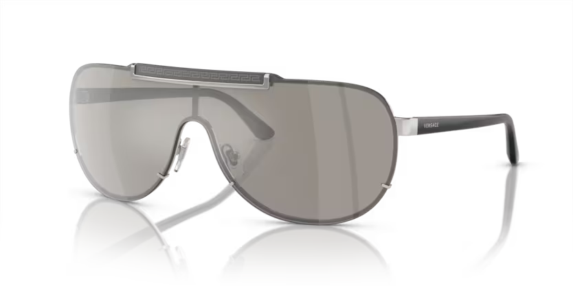 Versace Sunglasses Pilot Silver Frame Grey Mirror Lens VE2140 10006G