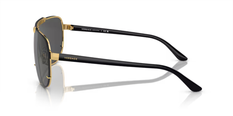 Versace Sunglasses Pilot Gold Frame Dark Grey Lens VE2140 100287