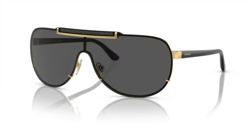 Versace Sunglasses Pilot Gold Frame Dark Grey Lens VE2140 100287