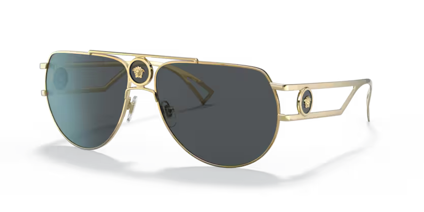 Versace Sunglasses Pilot Gold Frame Grey Lens VE2225 100287