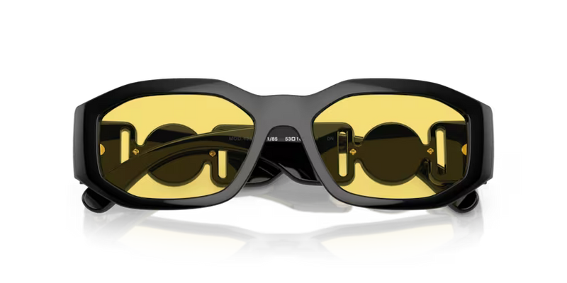 Versace Sunglasses Irregular Black Frame Yellow Lens VE4361 GB1/85