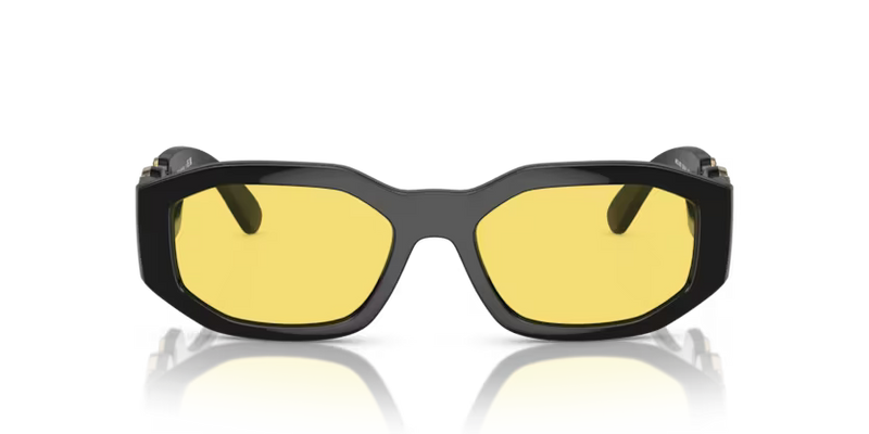 Versace Sunglasses Irregular Black Frame Yellow Lens VE4361 GB1/85