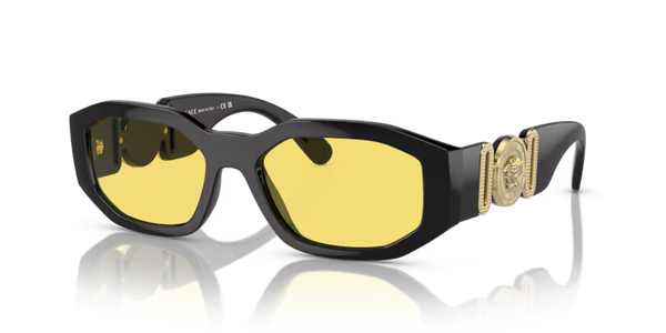 Versace Sunglasses Irregular Black Frame Yellow Lens VE4361 GB1/85