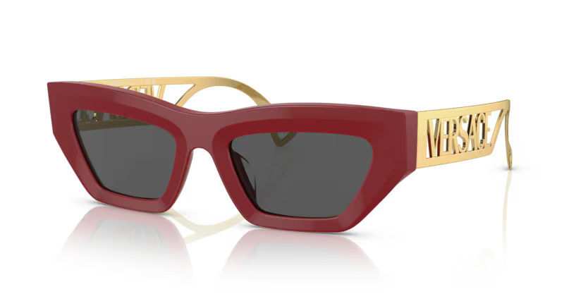Versace Sunglasses Cat-Eye Red Frame Dark Grey Lens VE4432U 538887