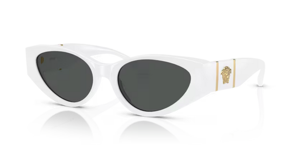Versace Sunglasses Cat-Eye White Frame Grey Lens VE4454 314/87