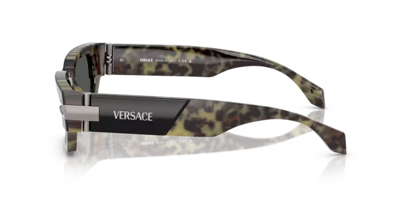 Versace Sunglasses Rectangle Leopard Frame Grey Lens VE4465 545687