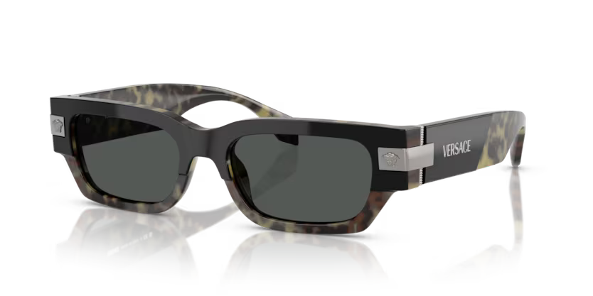 Versace Sunglasses Rectangle Leopard Frame Grey Lens VE4465 545687