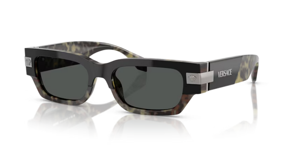 Versace Sunglasses Rectangle Leopard Frame Grey Lens VE4465 545687