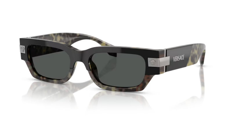 Versace Sunglasses Rectangle Leopard Frame Grey Lens VE4465 545687