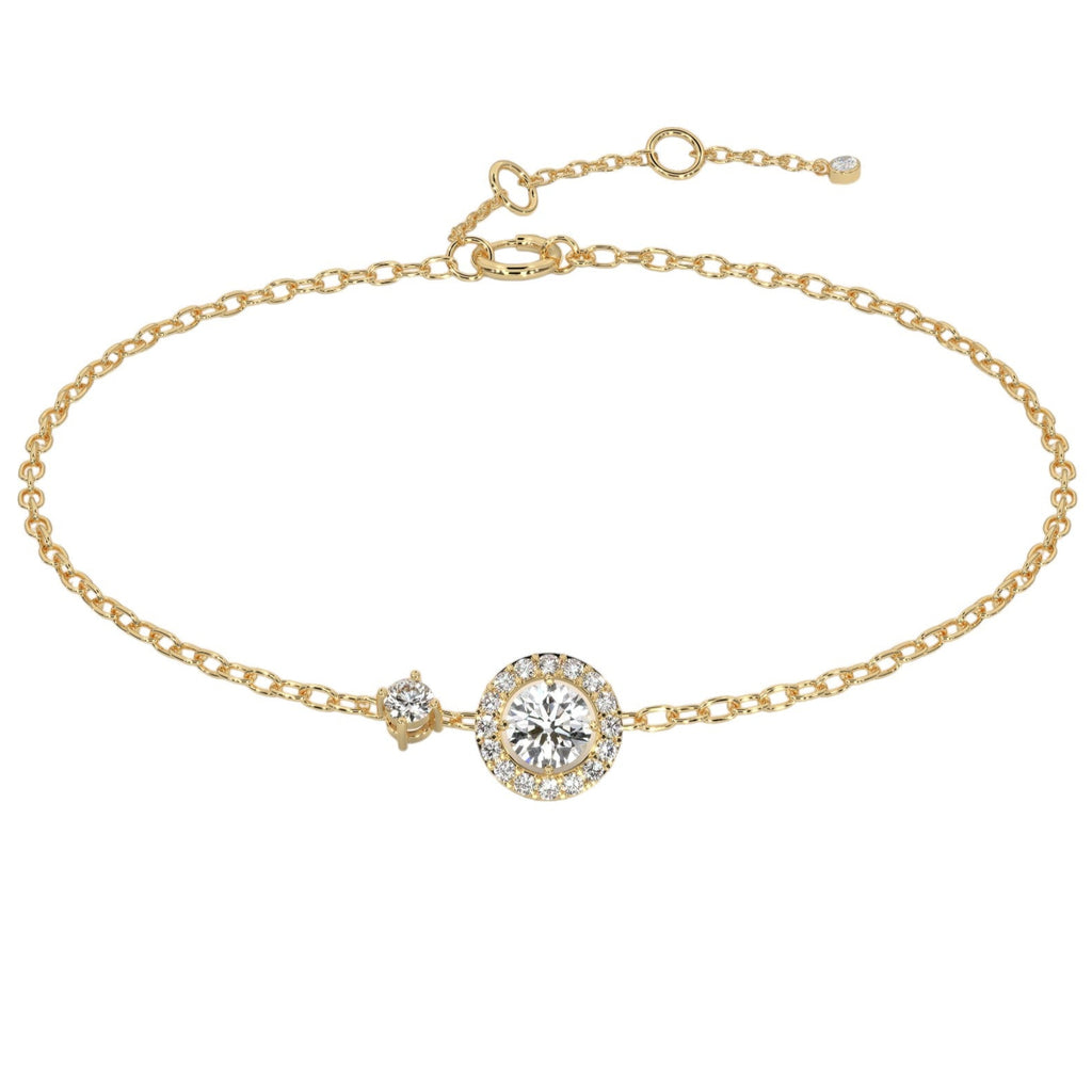 Round Double Diamond Halo Bracelet