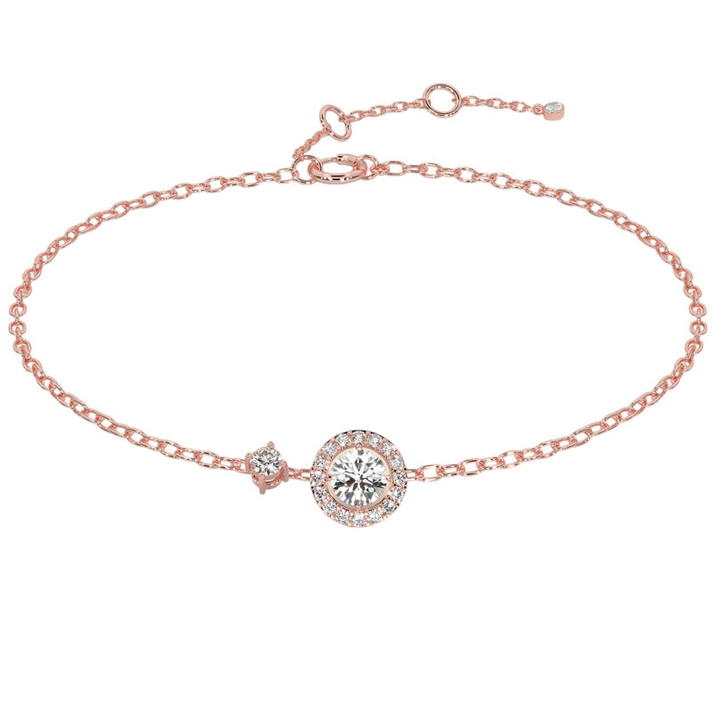Round Double Diamond Halo Bracelet