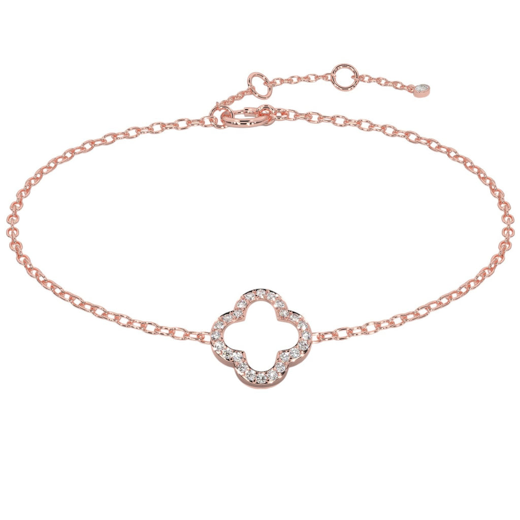 Clover Motif Diamond Pavé Bracelet