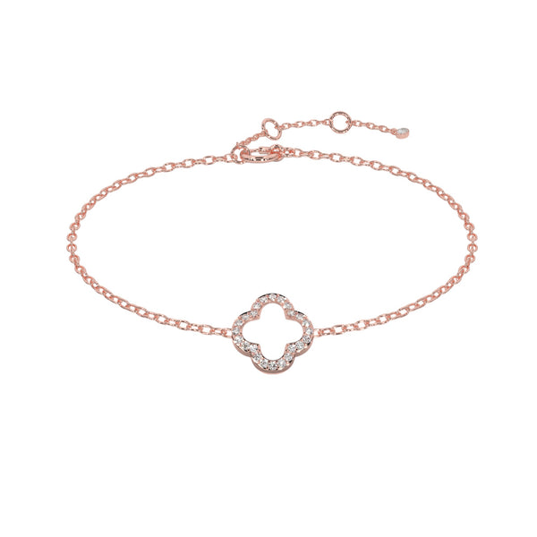 Clover Motif Diamond Pavé Bracelet